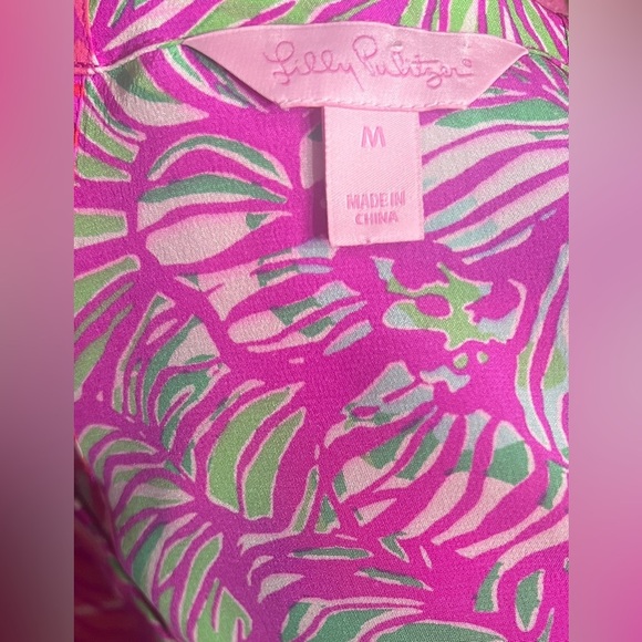 Lilly Pulitzer Dusk racerback tropical floral tank, Sz med - Picture 3 of 3